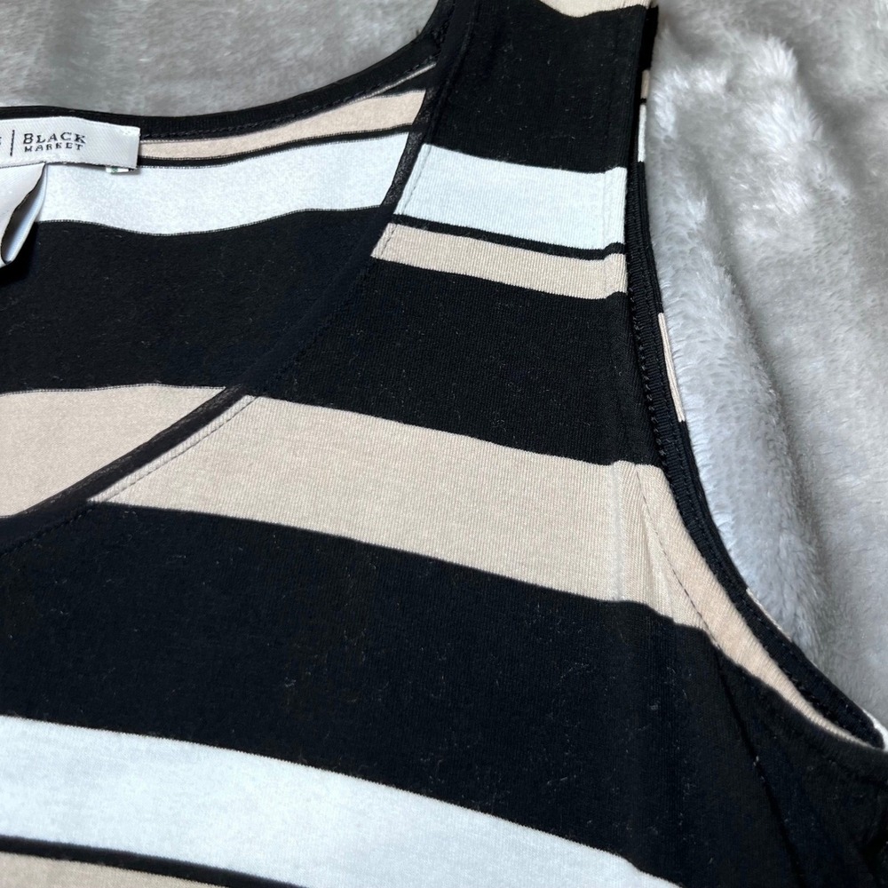 White House Black Market‎ Womens Size Small Striped Layered Tank Top Neutral - Picture 7 of 10